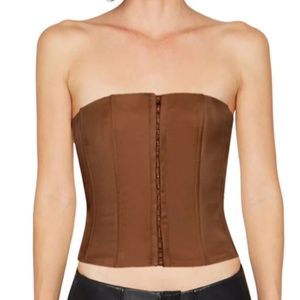 Size Medium Danielle Guizio NY Satin Corset Brown- WORN ONCE